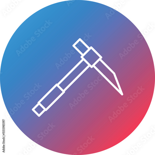 Pickaxe Line Gradient Circle Background Icon