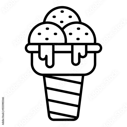 A yummy icon of ice cream cup