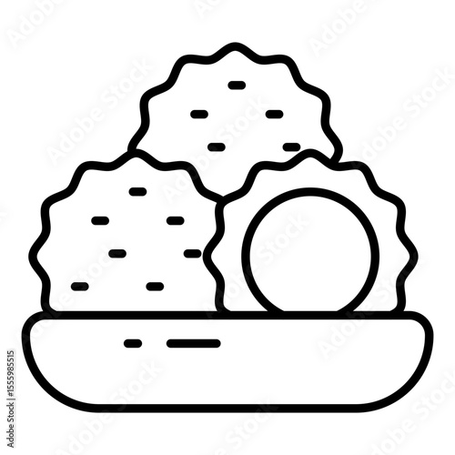 An editable design icon of biscuits