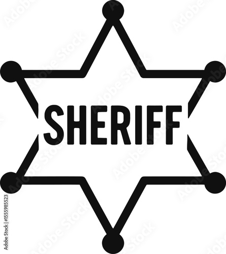 Sheriff Star Badge Law Enforcement Symbol, Western Icon