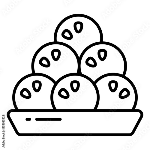 Conceptual line design icon of sweet balls
