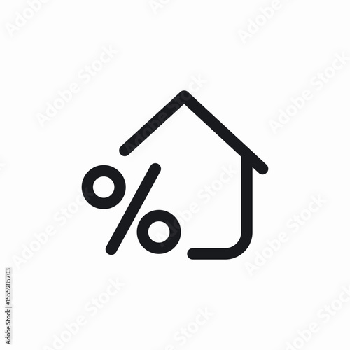 home percentage icon sign vector