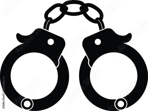 handcuff crime vector illustration, handcuffs icon
