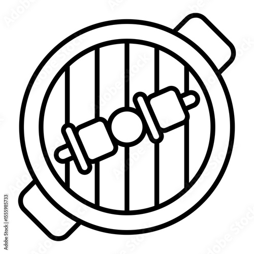 A unique design icon of bbq skewer