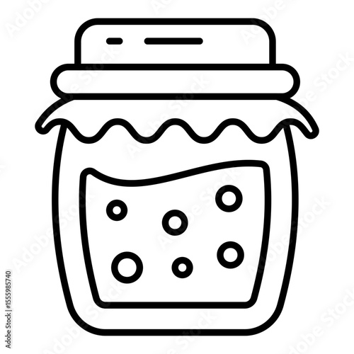 Conceptualizing line design icon of jam bottle