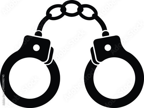handcuff crime vector illustration, handcuffs icon