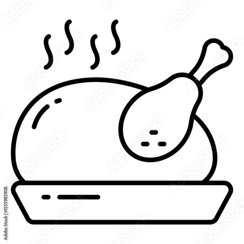 A premium download icon of chicken turkey
