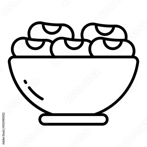 Beans bowl icon in trendy design
