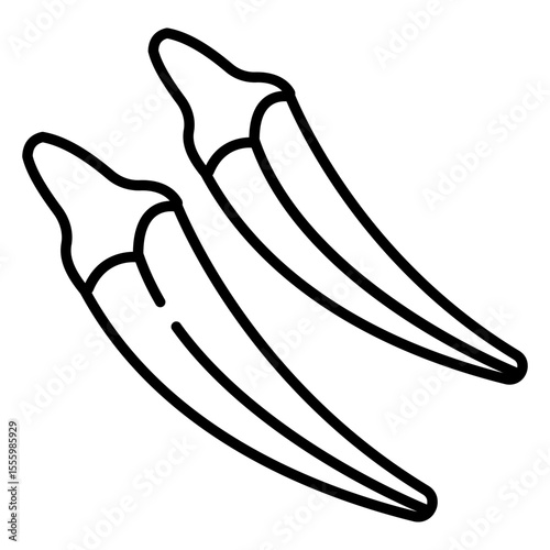 Modern design icon of ladyfingers
