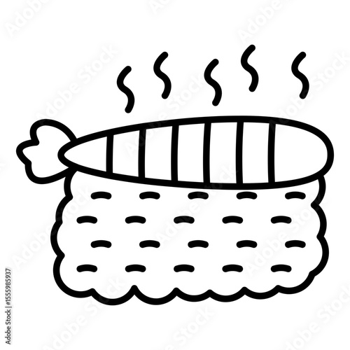 Creative design icon of ebi sushi