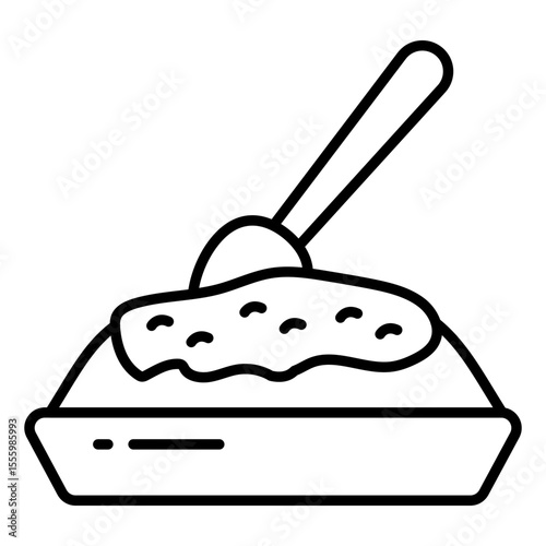 Rice tray icon in trendy design