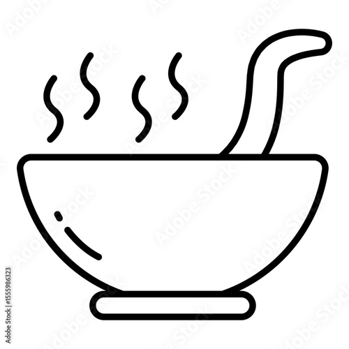 Soup bowl icon in trendy design
