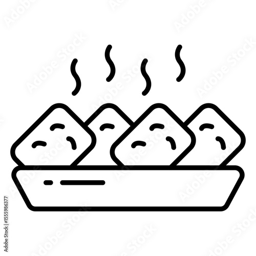 A line design icon of nuggets tray