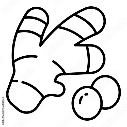 A line design icon of ginger