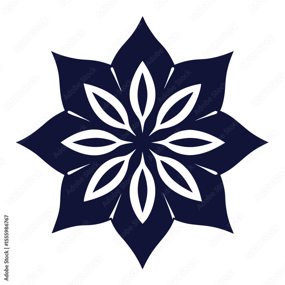 Obraz premium Detailed Black-and-White Mandala Blending Florals and Borders
