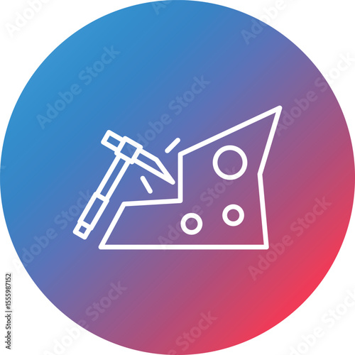 Mine Line Gradient Circle Background Icon