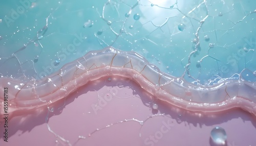 Transparent Glue Texture with Cracks and Bubbles in Side Light