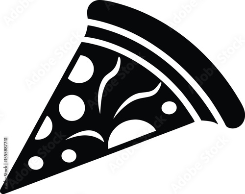 Pizza Slice Icon black silhouette vector illustration