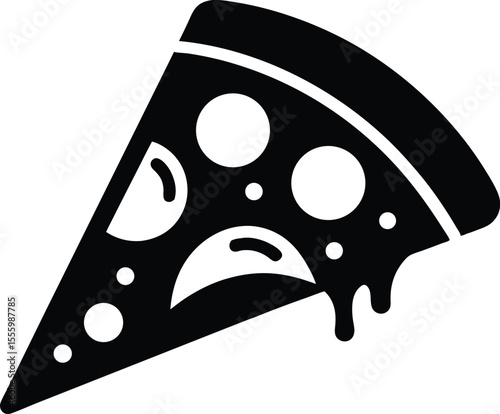 Pizza Slice Icon black silhouette vector illustration