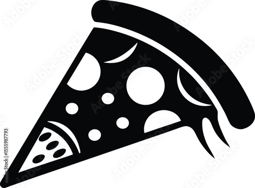 Pizza Slice Icon black silhouette vector illustration
