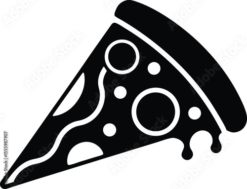 Pizza Slice Icon black silhouette vector illustration