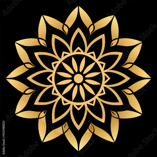 Crystalline Cosmic Mandala in Blue with Sparkling Space Surround