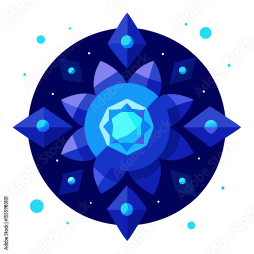 Layered Floral Mandala with Thick Outlines and Peaceful Unity
