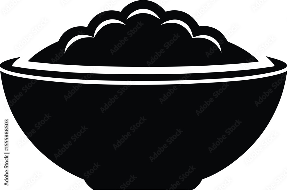 Rice in a bowl icon vector silhouette illustration,Rice bowl icon Rice in a bowl icon vector silhouette illustration,Rice bowl icon