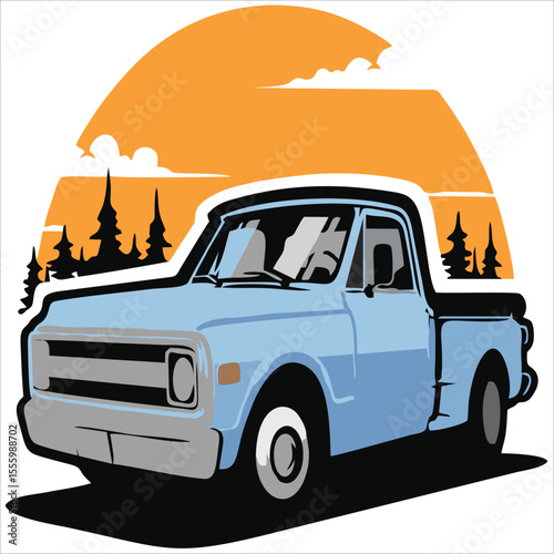 American muscle sport car art illustration