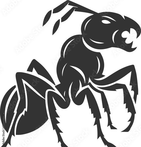 Vector ant silhouette black illustration drawing