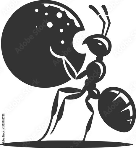 Vector ant silhouette black illustration drawing
