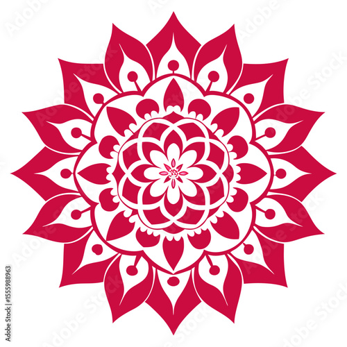 Floral Lace Mandala with Elaborate Swirls and Petals