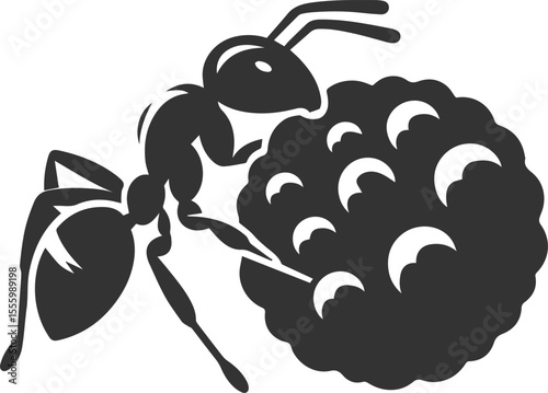 Vector ant silhouette black illustration drawing