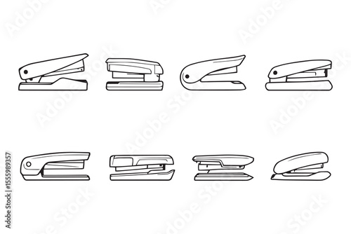 Stapler line art and black color