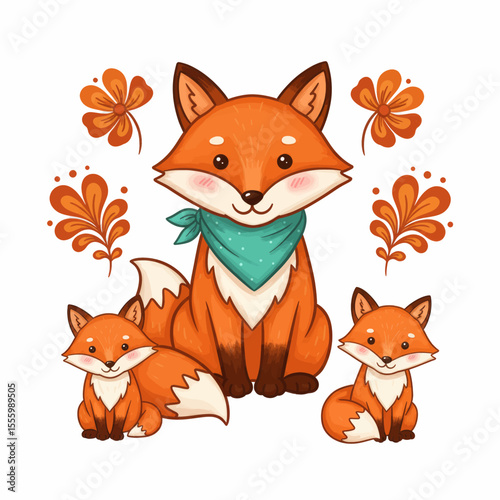 Playful Cartoon Fox Illustration: Wildlife Vector Art, Nature Design, Cute Animal Graphic