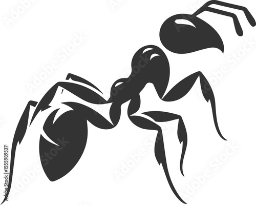 Vector ant silhouette black illustration drawing