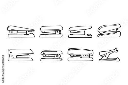 Stapler line art and black color