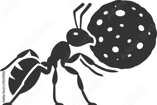 Vector ant silhouette black illustration drawing