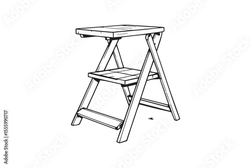 set of different type of 8 pcs Step stool line art and black color