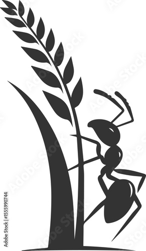 Vector ant silhouette black illustration drawing