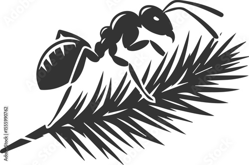 Vector ant silhouette black illustration drawing