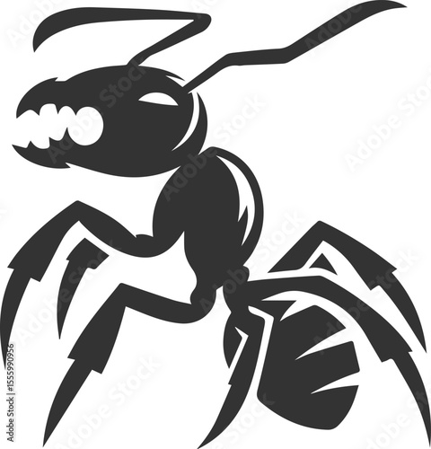 Vector ant silhouette black illustration drawing