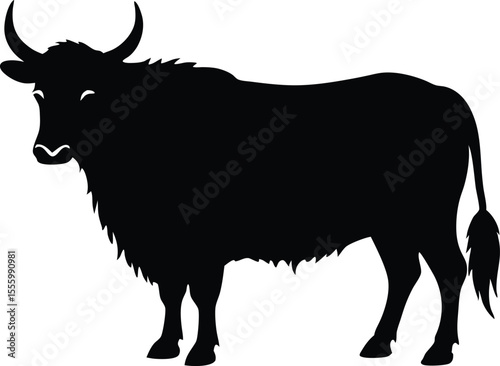 yak  black silhouette vector 