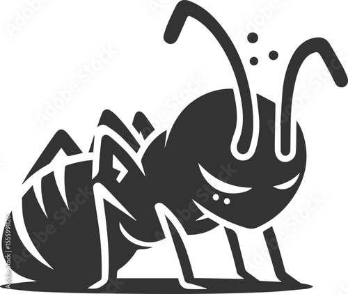 Vector ant silhouette black illustration drawing