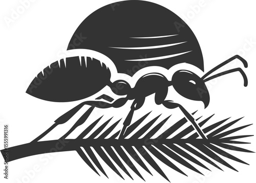 Vector ant silhouette black illustration drawing