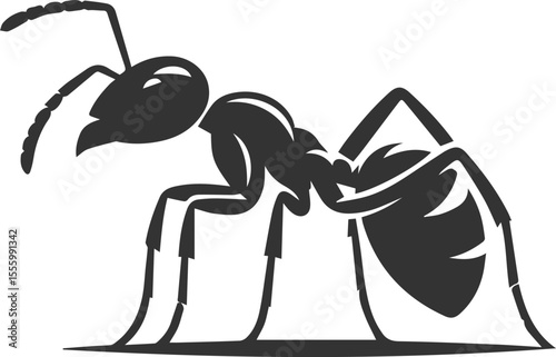 Vector ant silhouette black illustration drawing