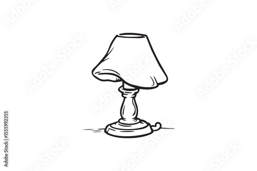 Table lamp line art and black color