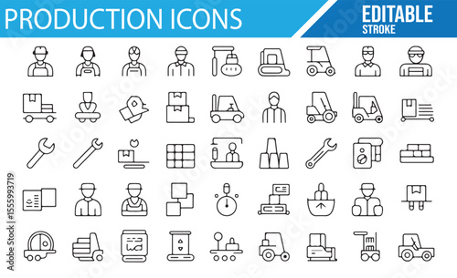 Vector Symbols for Manufacturing, Equipment, and Workers