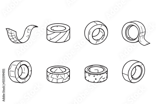 Tape line art and black color