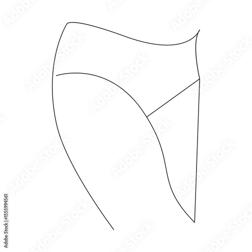 Vector One continuous line art drawing of women's underwear pro illustration